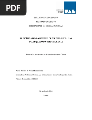 Princípios fundamentais de direito civil: uso inadequado da terminologia