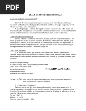 Qual é o limite do beber normal?