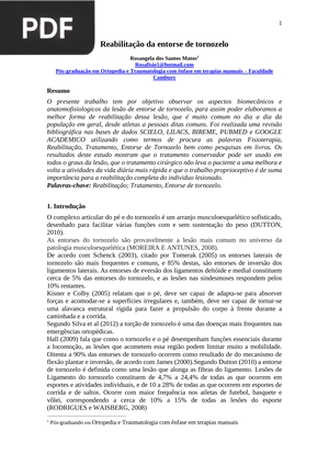 Reabilitação da entorse de tornozelo