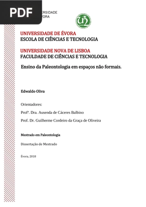 Ensino da Paleontologia em espaços não formais.