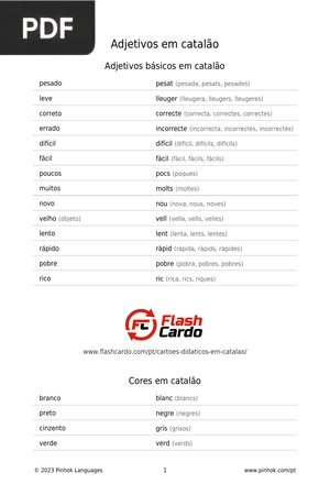 Adjetivos em catalão