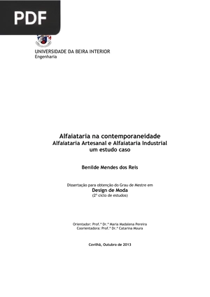 Alfaiataria na contemporaneidade Alfaiataria Artesanal e Alfaiataria Industrial um estudo caso