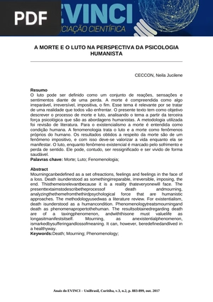 A morte e o luto na perspectiva da psicologia humanista