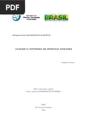 Análise e Controle De Sistemas Lineares
