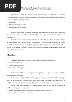 Atendimento de Urgência em Endodontia