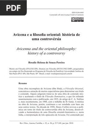Avicena e a filosofia oriental: história de uma controvérsia
