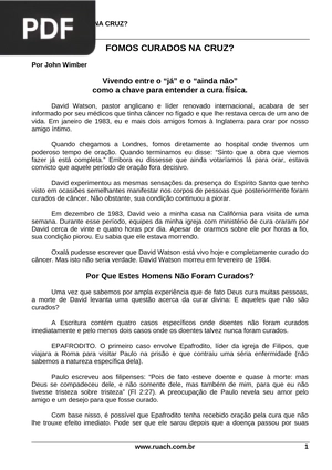 Fomos curados na Cruz? (Artigo)
