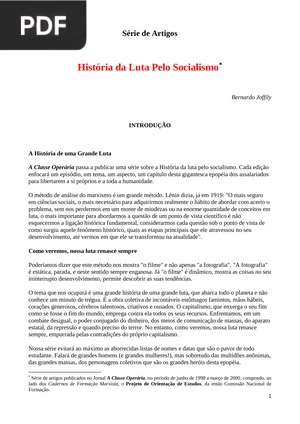 História da Luta Pelo Socialismo