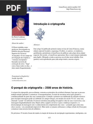 Introdução à criptografia (Artigo)