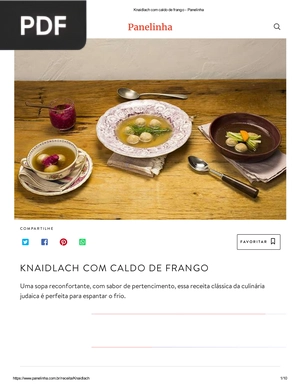Knaidlach com caldo de frango
