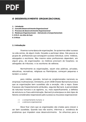O Desenvolvimento organizacional
