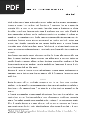 O filho do sol. Uma lenda brasileira (Artigo)
