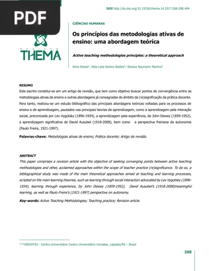 Os princípios das metodologias ativas de ensino: uma abordagem teórica