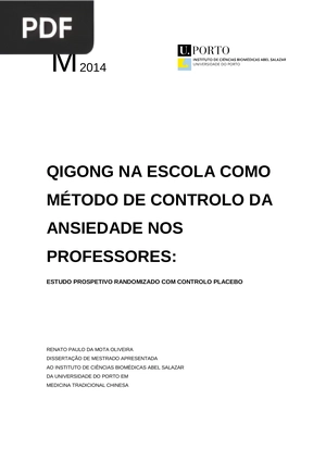 Qigong na escola como método de controlo da ansiedade nos professores: estudo prospetivo randomizado com controlo placebo