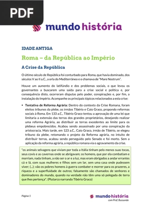 Roma – da República ao Império