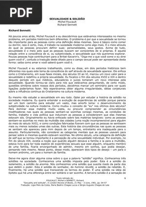 Sexualidade & Solidão