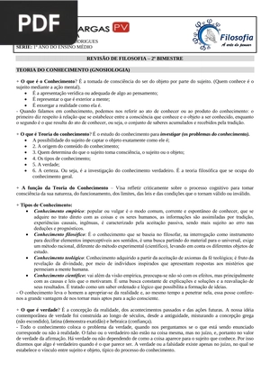 Teoria do conhecimento (Gnosiologia) (Artigo)