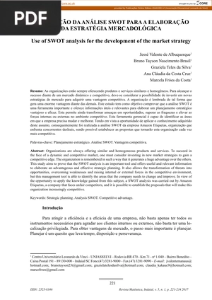 Utilização da análise swot para a elaboração dá estratégia mercadológica