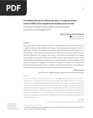 Do habitat natural ao sistema da arte