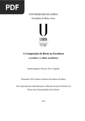 A Composição do Rosto na Escultura o escultor e o olhar escultórico
