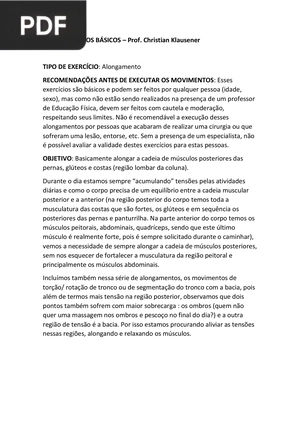 Alongamentos básicos (Artigo)