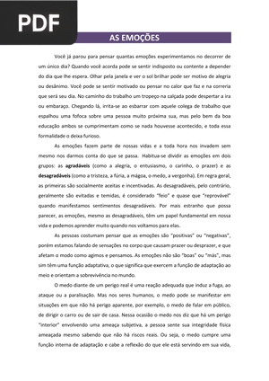 As emoções (Artigo)