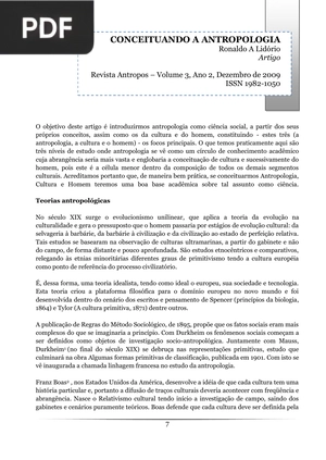 Conceituando a Antropologia (Artigo)