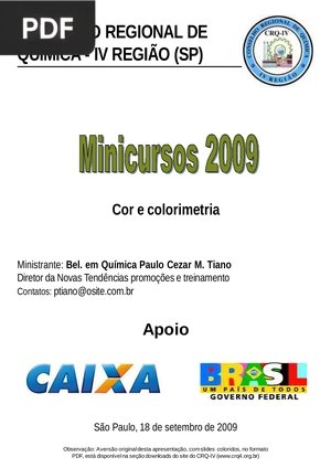 Cor e Colorimetria