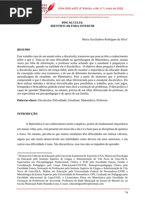 Discalculia: identificar para intervir