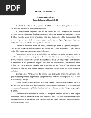História da osteopatia (Artigo)