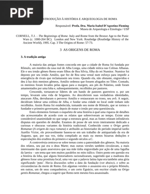Introdução à história e arqueologia de Roma