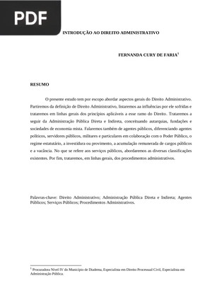 Introdução ao direito administrativo