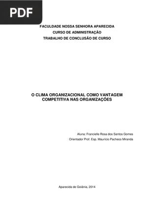 O Clima Organizacional como Ventagem Competitiva nas Organizações