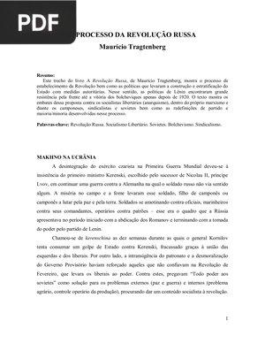 O Processo da Revolução Russa