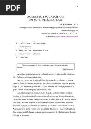 O cérebro taquigráfico: Um superprocessador