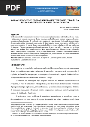 Os campos de concentração nazistas em território Polonês e a dinâmica de mortes em massa do holocausto