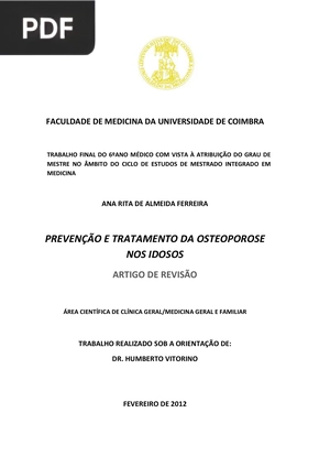 Prevenção e Tratamento da Osteoporose nos Idosos