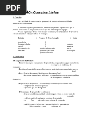 Produção - Conceitos Iniciais (Artigo)