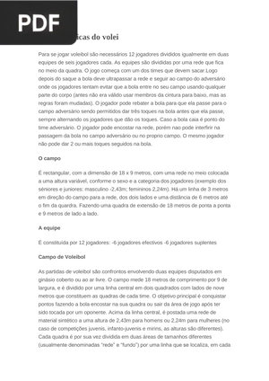 Regras básicas de volei (Artigo)