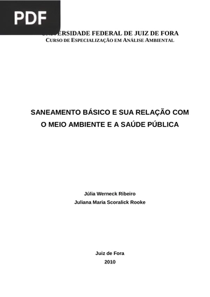 Saneamento básico e sua relação com o meio ambiente e a saúde pública