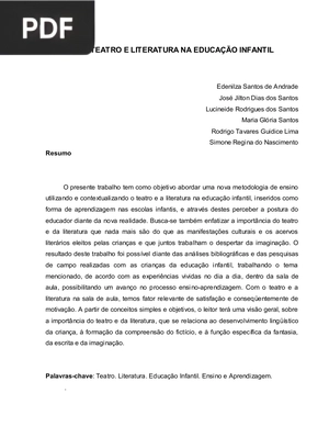 Teatro e literatura na educação infantil