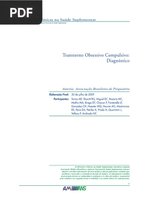 Transtorno Obsessivo Compulsivo: Diagnóstico