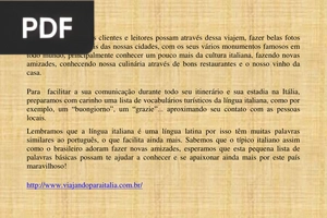 Vocabulário para uma viagem na Itália (Apresentação)