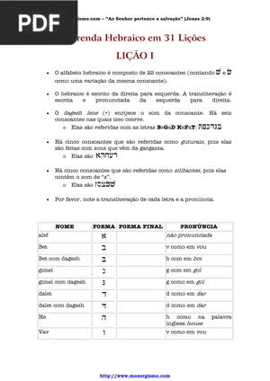 Aprenda Hebraico (Artigo)