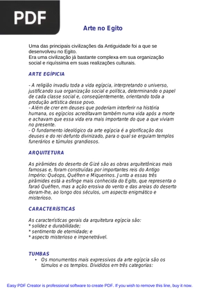 Arte no Egito (Artigo)