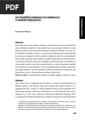 Os padrões nominais do hebraico