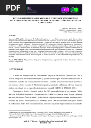 Revisão sistemática sobre a busca e a efetividade das práticas de medicina integrativa e complementar em diferentes áreas da medicina convencional