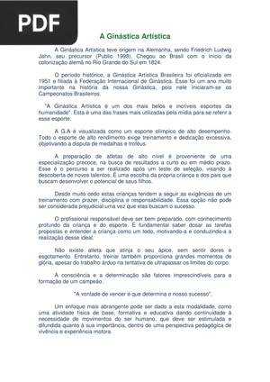 A Ginástica Artística