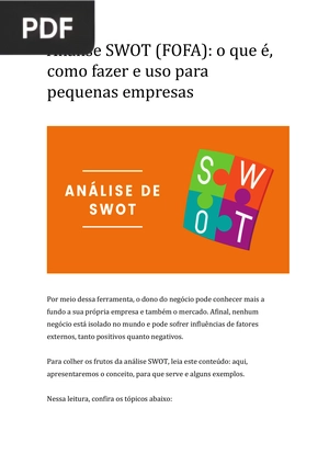 Análise SWOT (FOFA): o que é, como fazer e uso para pequenas empresas