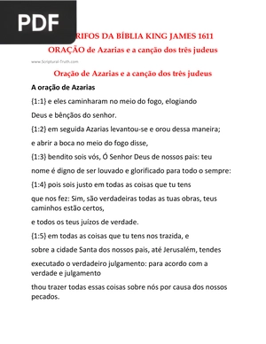 Oração de Azarias e a canção dos três judeus